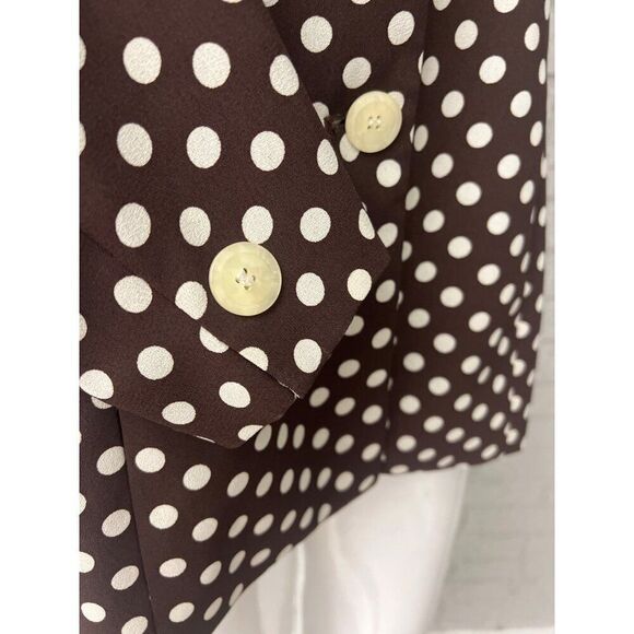 Saville Suit Women Brown/ Cream Polka Dot Blouse Size 10P - Picture 6 of 10